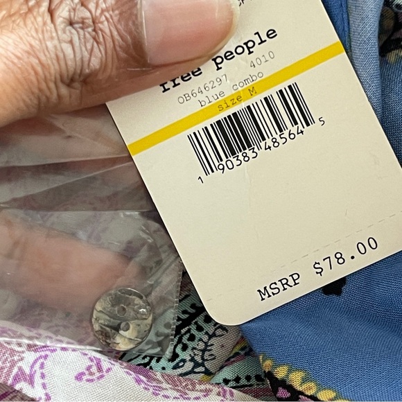 FREE PEOPLE | Rendezvous Girl Paisley Sleeveless Slip Dress Sz M - Picture 7 of 8